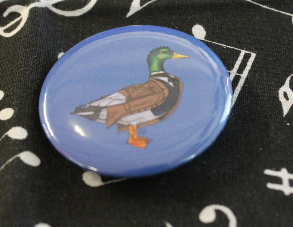David Tennant 10th Ducktor round button badge 