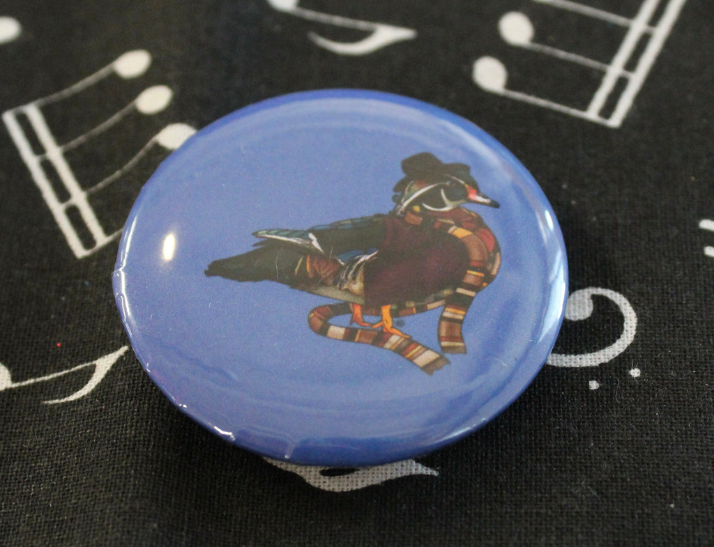 Tom Baker 4th Ducktor round button badge